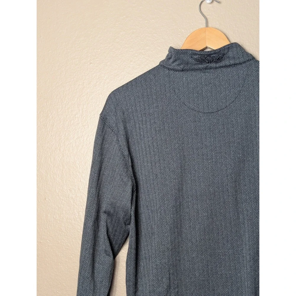 Straight Down 1/4 Zip Pullover Mens Large Grey Herringbone Paddy McGregors Golf